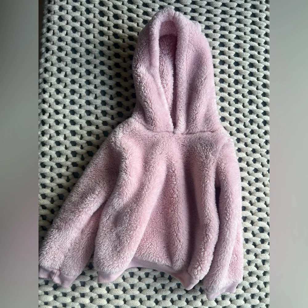 Carters 5T pink fuzzy hoodie with ears